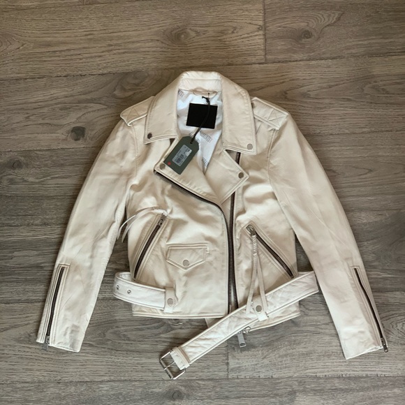 All Saints Jackets & Blazers - All Saints leather jacket in white